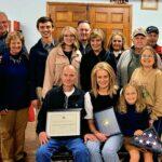 Devin Hibbits Family after he received the Patriot of the Month